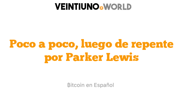 Poco a poco, luego de repente por Parker Lewis